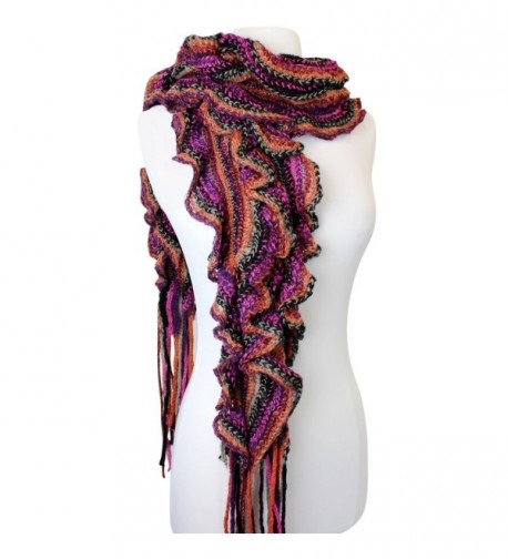 Purple Spiral Ruffle Winter Scarf