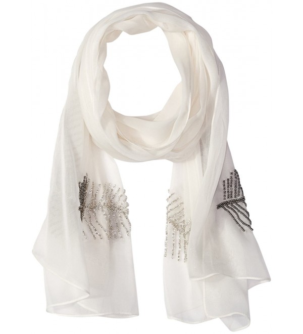 Collection XIIX Women's Solid Feather Wrap Scarf - Ivory - CN1844MOEGK