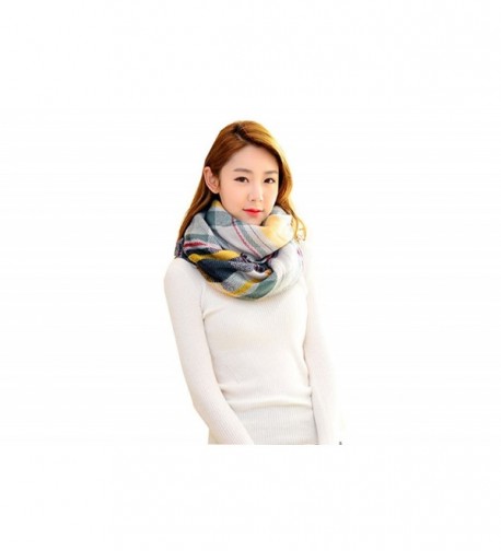 Ms.Gaga Womens' Soft Thickness Classic Plaid Lattice Scarf Shawl 11 Colors - Yellow Green Mix - CC12O00OSRP