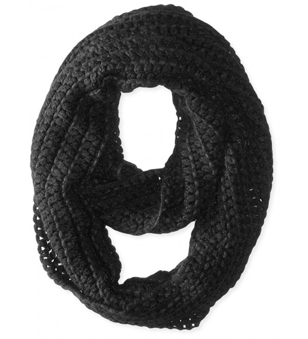 D&Y Women's Dots Weaving Solid Knit Loop Infinity Scarf - Black - CY11WD3X213