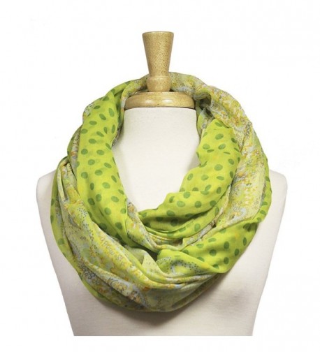 Feriamode Women's Light Weight Colorful Pattern Infinity Scarf 48 Green ...