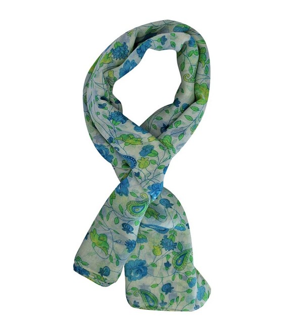 Floral Print Summer Scarf - Gray - CZ11JKIANLP