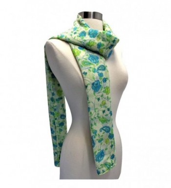 Green Floral Print Summer Scarf in Fashion Scarves