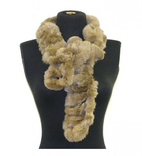 Luxurious & Elegant Angora/rabbit Fur Neck Scarf Wrap--Beige - CN117M9TCNZ