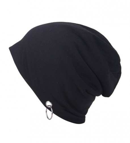 YueLian Unisex Men Women Skull Caps Slouch Ski Beanie Ladies Knit Hats - Black - CM11P7QKFDV