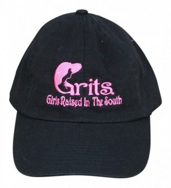 Grits Womens Girls Raised In The South Baseball Cap - Black - CU129UNDADH