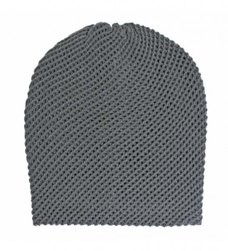 Gray Waffle Knit Slouchy Beanie