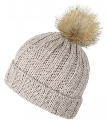 Lilax Thick Ribbed Beanie Beige