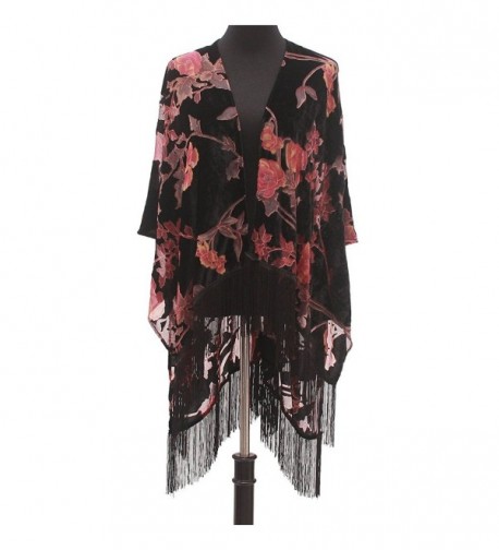 Genovega Floral Burnout Velvet Cardigan