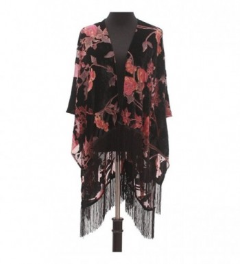 Genovega Floral Burnout Velvet Cardigan