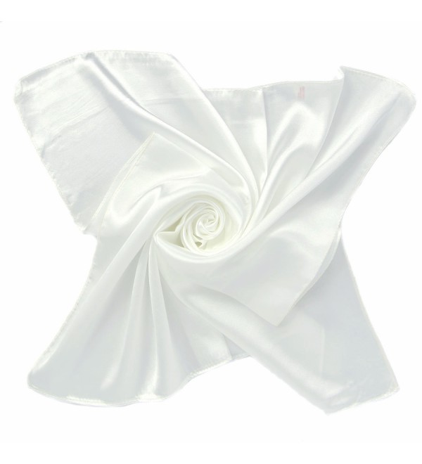 Soft Satin Neck Head Square Scarf Hair Wrap Fashion Enduring Classic - White(1pcs) - CO12FO44VBR