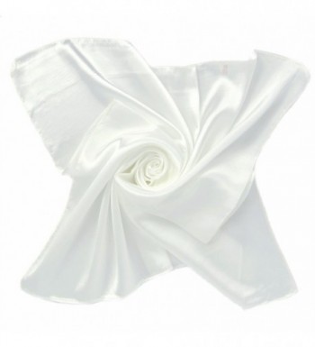 Soft Satin Neck Head Square Scarf Hair Wrap Fashion Enduring Classic - White(1pcs) - CO12FO44VBR
