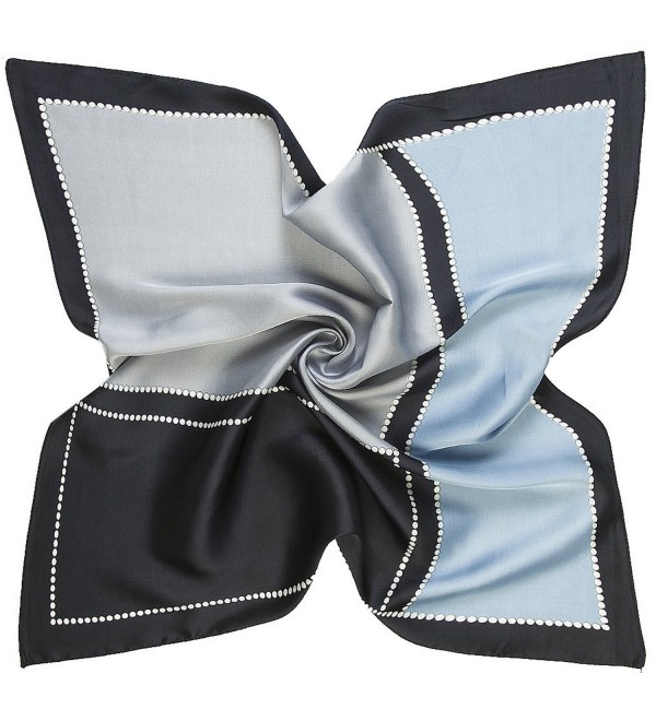 K-ELeven Silk Scarf Women's Small Square Satin Hair Scarf 23.6 x 23.6 inches - D-gray - CU17YC32866