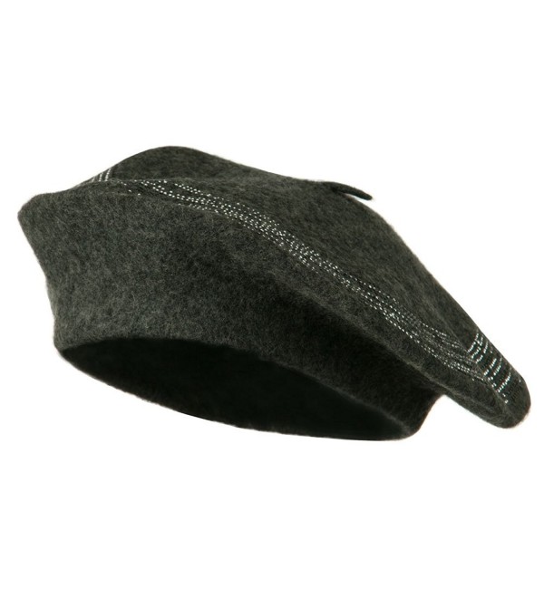 Stone Lined Wool Beret - Grey W09S51C - C3110A3VKF7