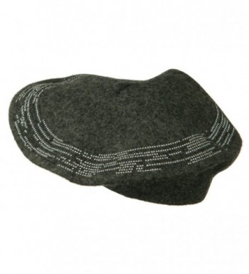 Stone Lined Wool Beret Grey