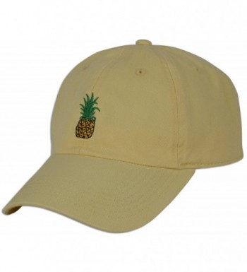 Pineapple Embroidery Baseball Unconstructed Yellow