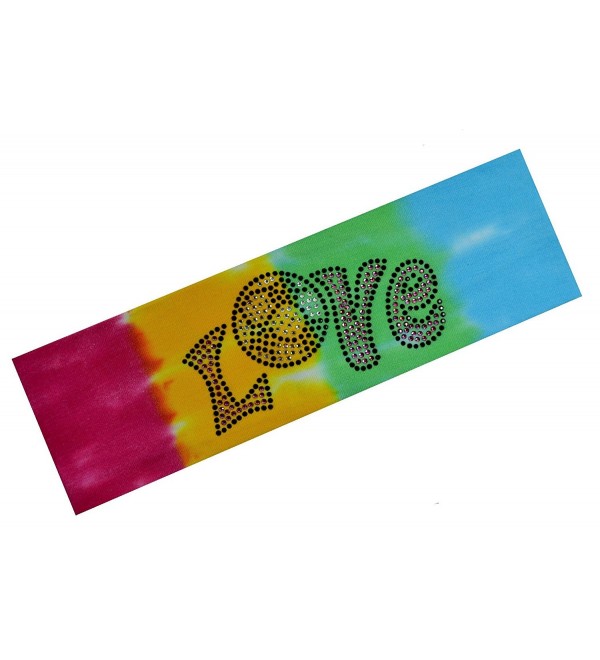 LOVE Soccer Rhinestone Cotton Stretch Headband By Funny Girl Designs - RAINBOW TIE DYE - CD11TILX7TP