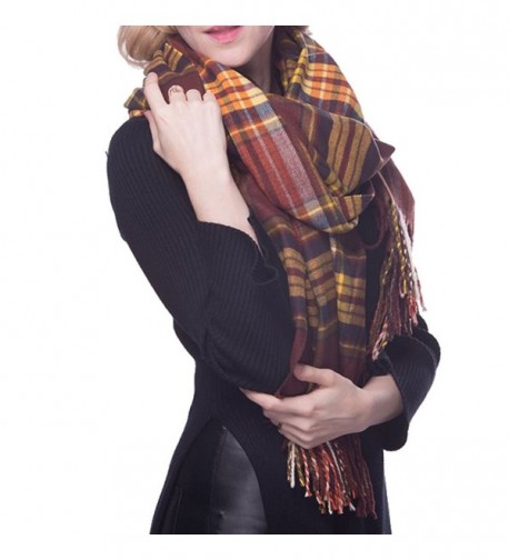 N'joy Long Shawl Scarf- Tartan- Solid Color Blanket- Plaid Blanket with Fringe Trims - Plaid-05 - C012MBTSZQP