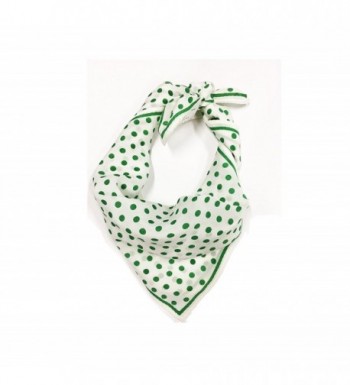 SilRiver Womens100 Neckerchief Headdress Accessories - green dot - CD185UA0Q2X