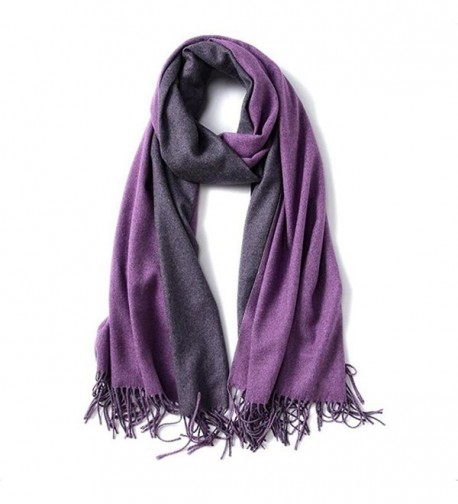 Large 79"x28" Women Soft Cashmere Shawls Wool Wraps Fashion Stole Scarf - Purple - C61879UM8O6