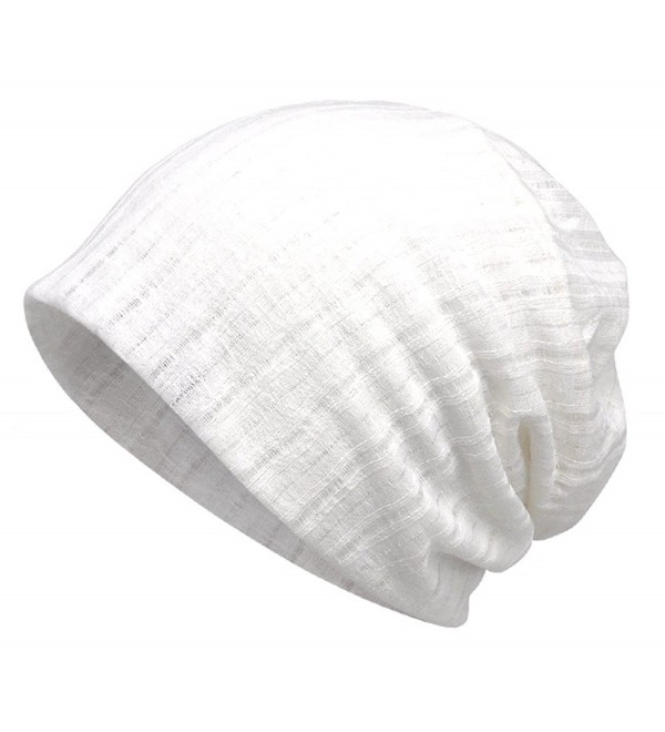 Jemis Women's Chemo Hat Beanie Scarf Liner for Turban Hat Headwear for Cancer - White - CW187DOAMD8