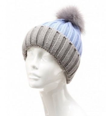 MIRMARU Womens Winter Two Tone Knitted in Women's Skullies & Beanies