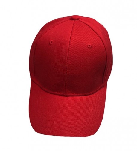 Baseball Cap Blank Solid Color Velcro Closure Adjustable Plain Hat (All Color) - Red - C512IR0LHY9