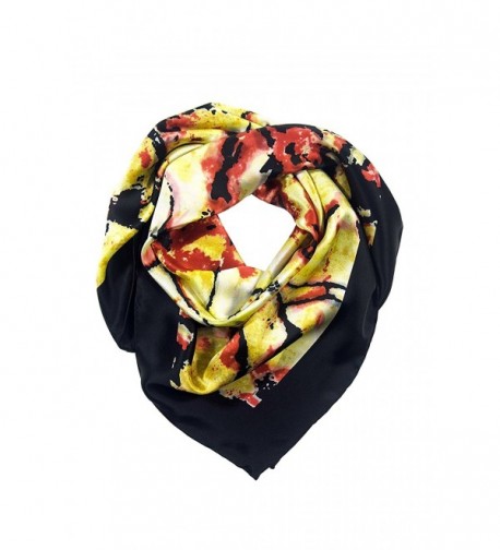 TexereSilk Women's 100% Silk Black Fashion Scarf - Beautiful Gift Ideas AS0021 - Multicolored - CG112262OVF
