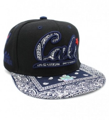 LAFSQ Kid's Youth Embroidered Cali With California Map Snapback Cap - Black/Navy/Paisley - CG188RL299O