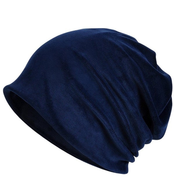 Kuyou Women's Multifunction Pure velvet pattern Hat Skull Cap scarf (Blue) - CR1880UDN9H