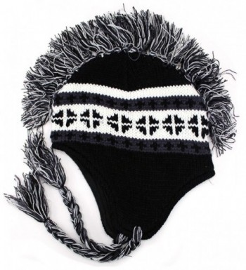 Enimay Men's Women's Mohawk Beanie Cold Weather Winter Hat Skull Cap - Black - C211QA5OT2F