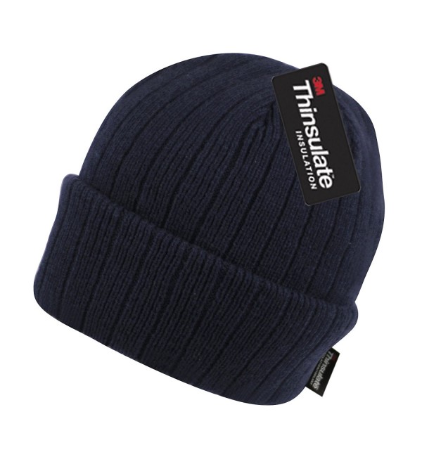 Thinsulate BN2388 Winter Hats 40 Gram Insulated Cuffed Winter Hat - Navy - CA12O4RW5TK