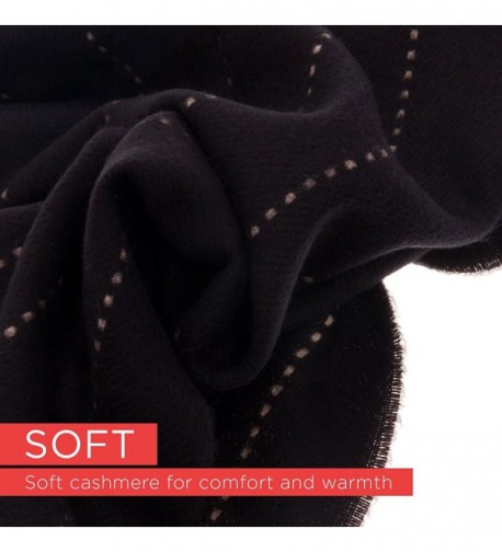 SilverHooks Cashmere Scarf Black Pinstripe