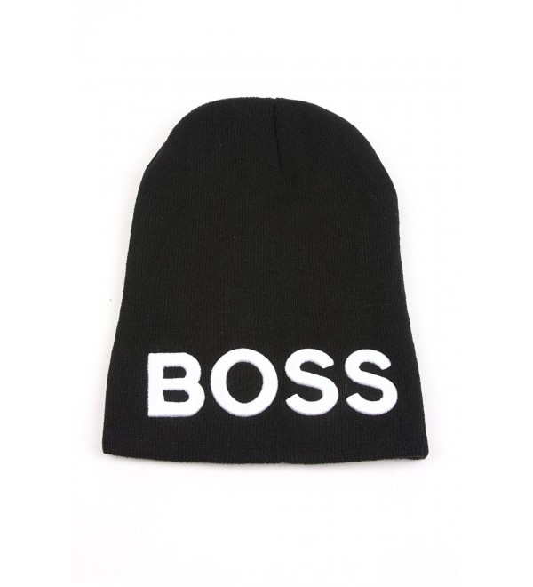 Pop Fashionwear Unisex Warm Acrylic "BOSS" Beanie Skull Hat 352HB - C611GSJD8NF