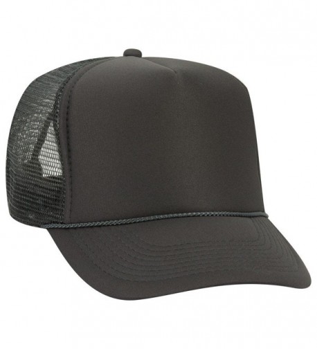 Otto Polyester Foam Front 5 Panel High Crown Mesh Back Trucker Hat - Char. Gray - CH12EXF2511