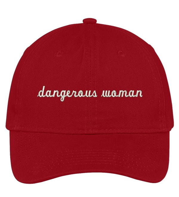 Trendy Apparel Shop Dangerous Woman Embroidered Soft Low Profile Cotton Cap Dad Hat - Red - CT17Y7G408O
