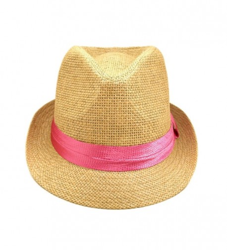 Classic Fedora Straw Pink Band