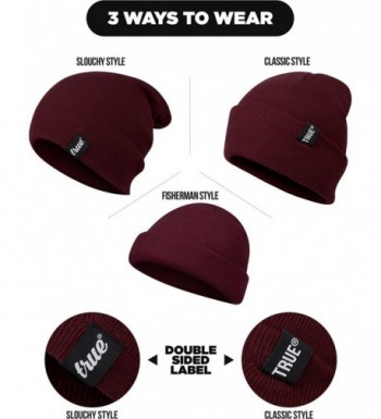 TRUE VISION Mens Burgundy Beanie in Men's Skullies & Beanies