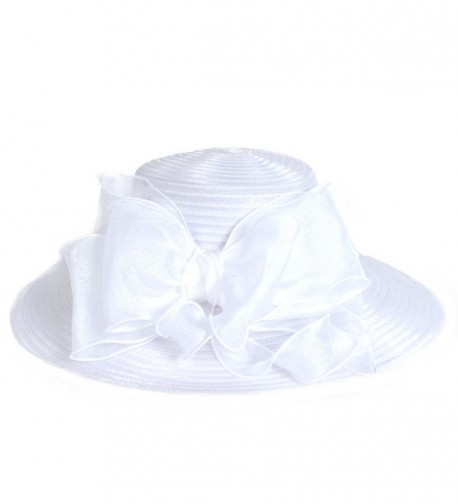 HISSHE Lightweight Kentucky Derby Church Dress Wedding Hat S052 - S062-white - C312CEWPOV3