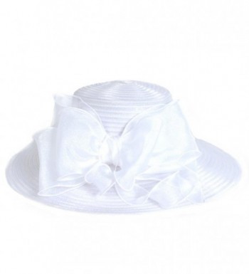 HISSHE Lightweight Kentucky Derby Church Dress Wedding Hat S052 - S062-white - C312CEWPOV3