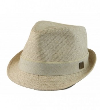 Hatter Big size Mens Classic Fedora Short Brim Trilby Hat XL(60cm)- XXL(62cm) - Natural - CD11VS3VAOJ