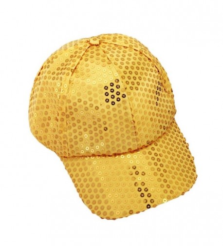 Hatop Sequin Adjustable Super Cool Sport Outdoor Cloth Baseball Cap (Yellow) - CL12DAFPNKJ