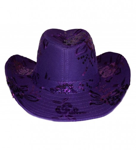 Sequin Floral Embroidered Western Hat in Women's Cowboy Hats