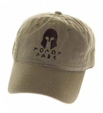 Molon Labe Apparel Men's Cotton Hat Spartan Helmet 2 - Olive Black - CX11NZBI5YL