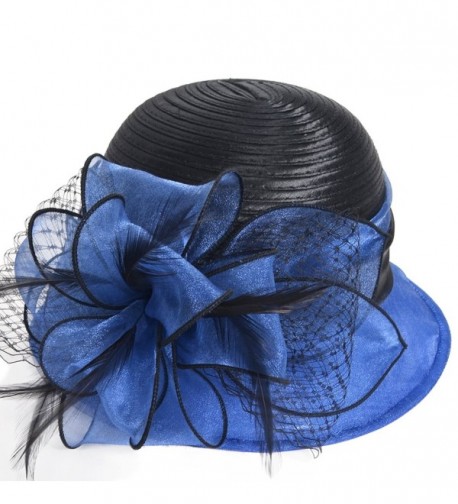 HISSHE Sweet Cute Cloche Oaks Church Dress Bowler Derby Wedding Hat Party S606-A - Blue - CH17Y4XOHHE