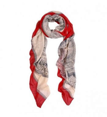 Premium Deer Medallion Animal Print Scarf Wrap 2 Colors Avail Red ...