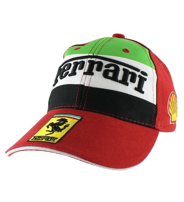 Ferrari Baseball Cap Casual Adjustable Hat - Red/Green - CJ12NE159XI