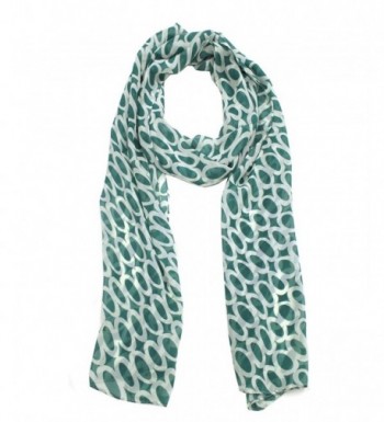 Modadorn Special Sale Circle Print Chiffon Scarf - Emerald - C311J0HMIQP