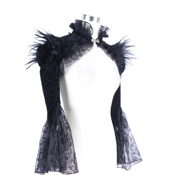 Gothic Steampunk Feathers Capes Lace Tassel Wraps Horn Sleeve Pashmina ...