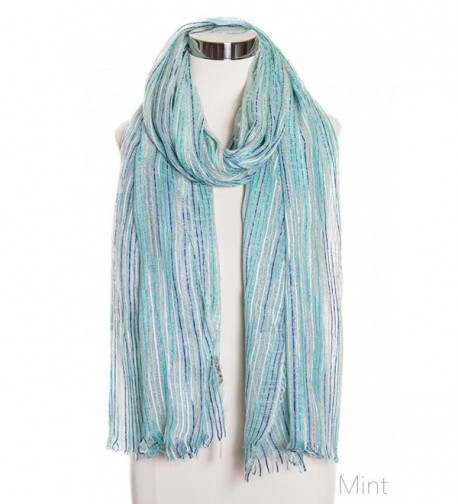 ScarvesMe Fashion Stripe Lurex Oblong Scarf - Mint - CS11W02W29P